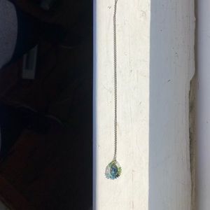 Aquamarine colored gemstone necklace